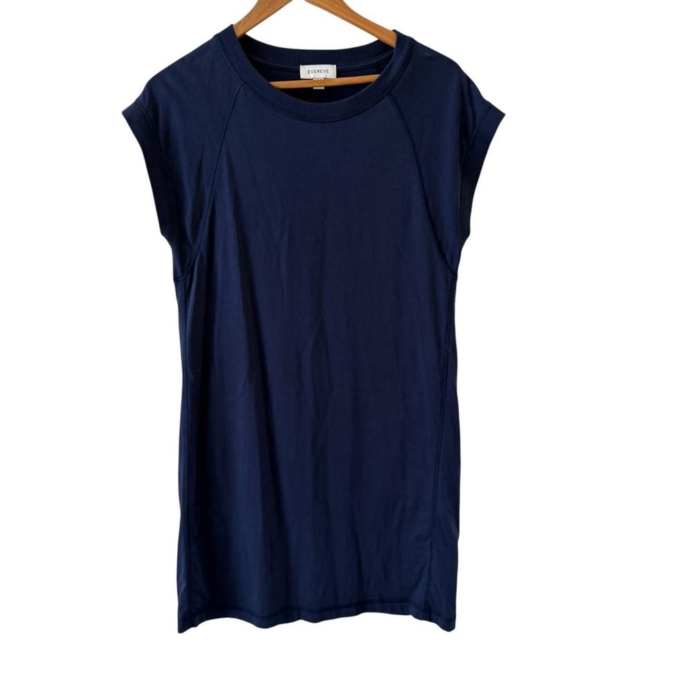 Evereve Nora Muscle T Shirt Dress Womens S Navy Blue Cap Sleeve Jersey Casual